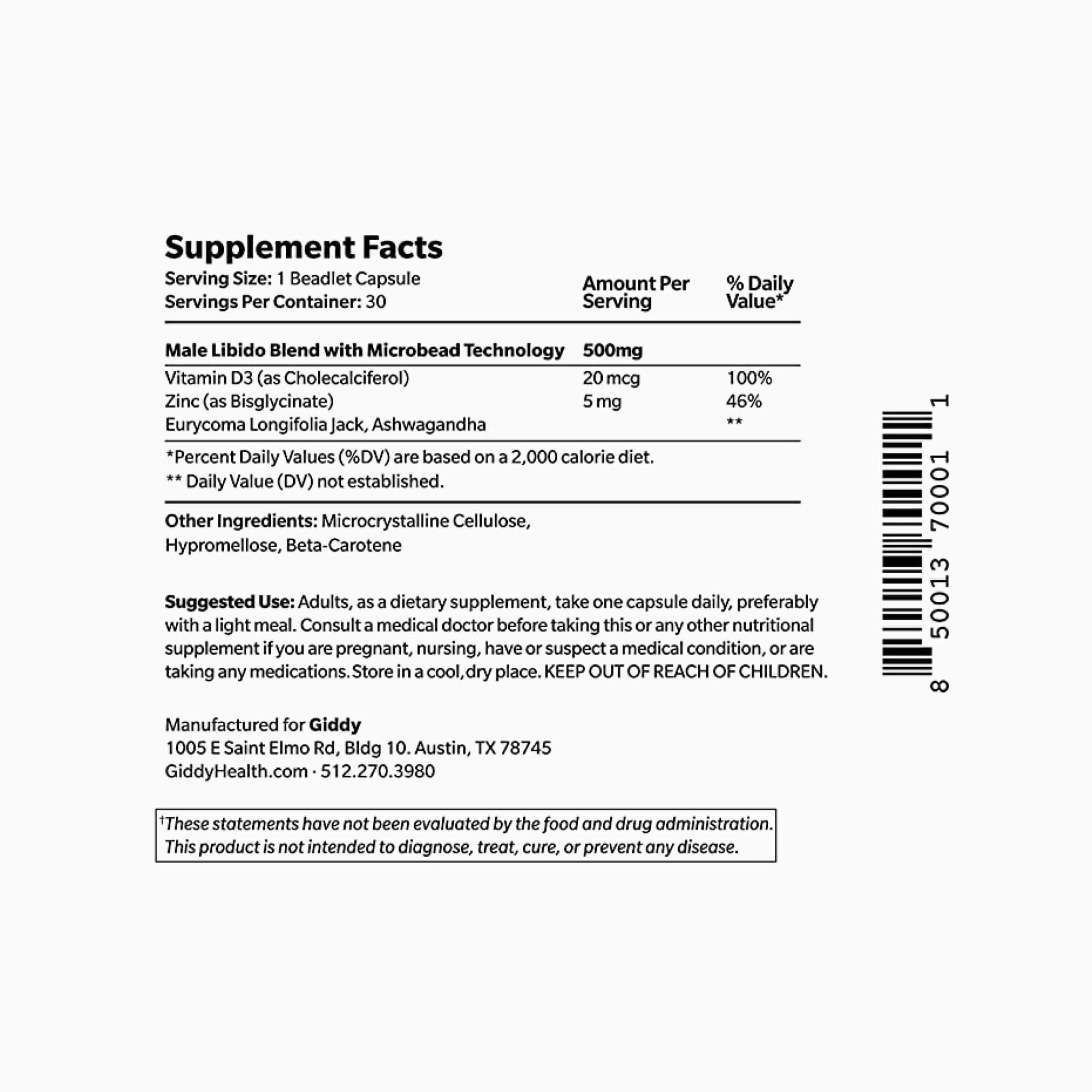 Full of ashwagandha, vitamin D3, and longjack.  Give your sex life the boost you&