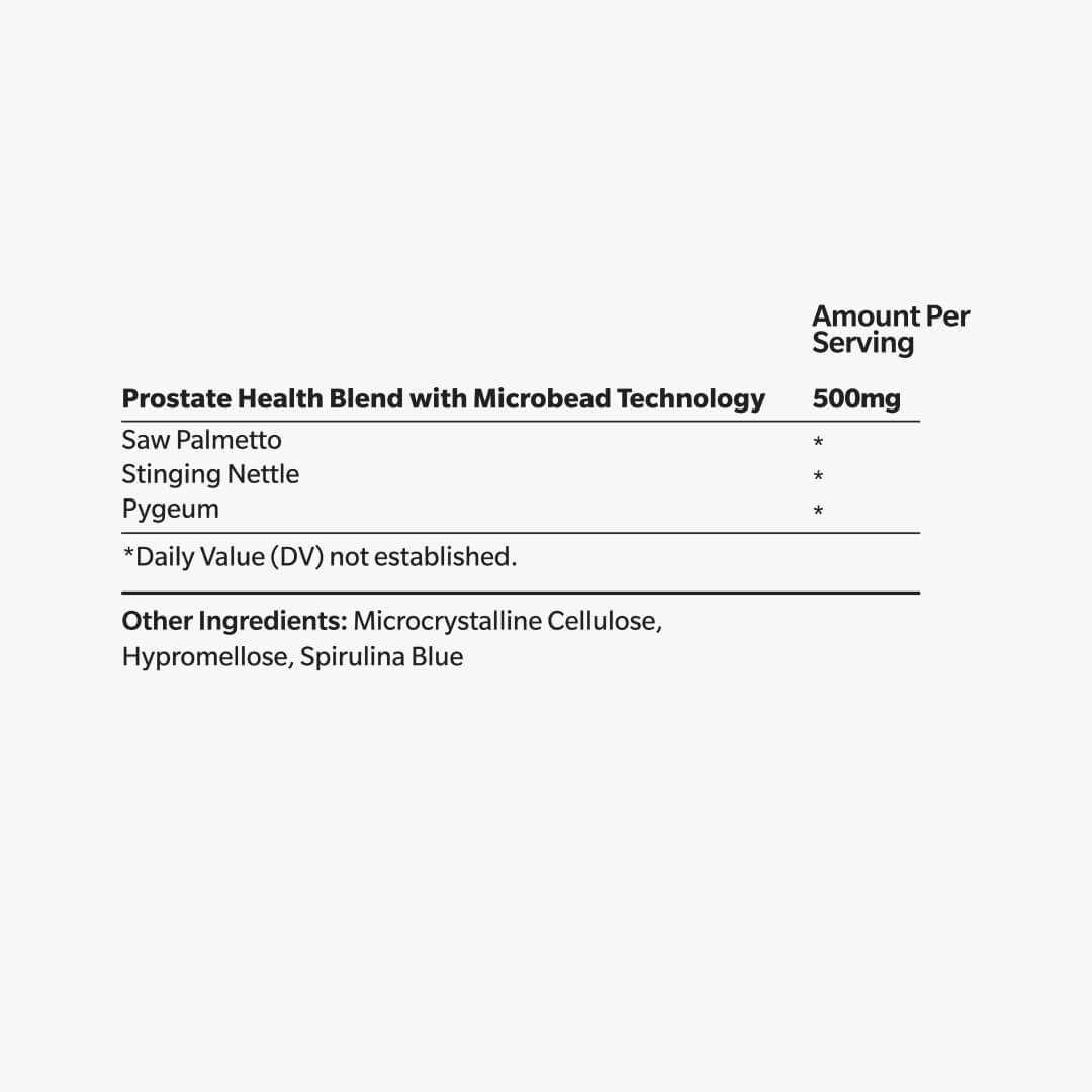 Prostate Blend Nutritional Details Text Image