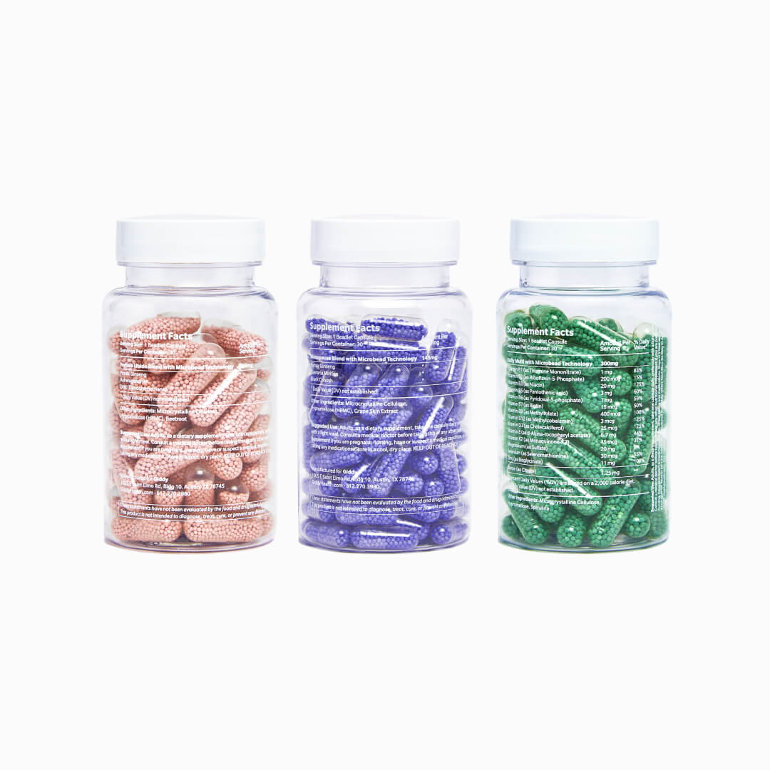 Fill nutritional gaps and provide menopause symptom relief. Take one capsule from each bottle daily with food. Menopause support andf Daily multivitamin (30 capsules per bottle)