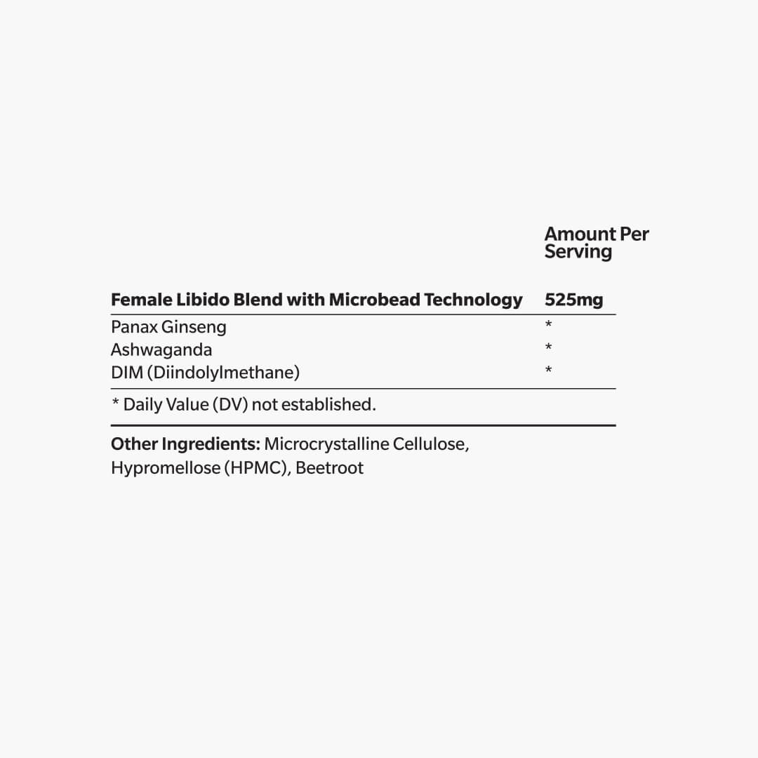 Libido Blend Nutritional Details Text Image
